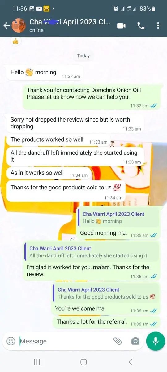 Customer testimonial